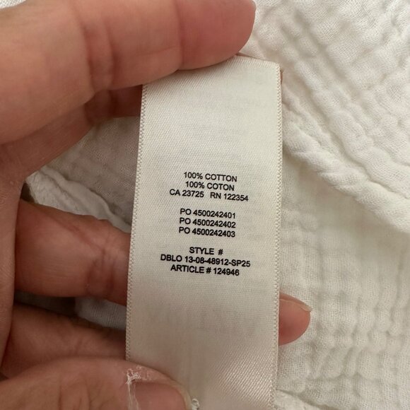 Aritzia Little Moon Gauzed Cotton Mini Dress Short Sleeve Minimalist White M - Picture 12 of 13